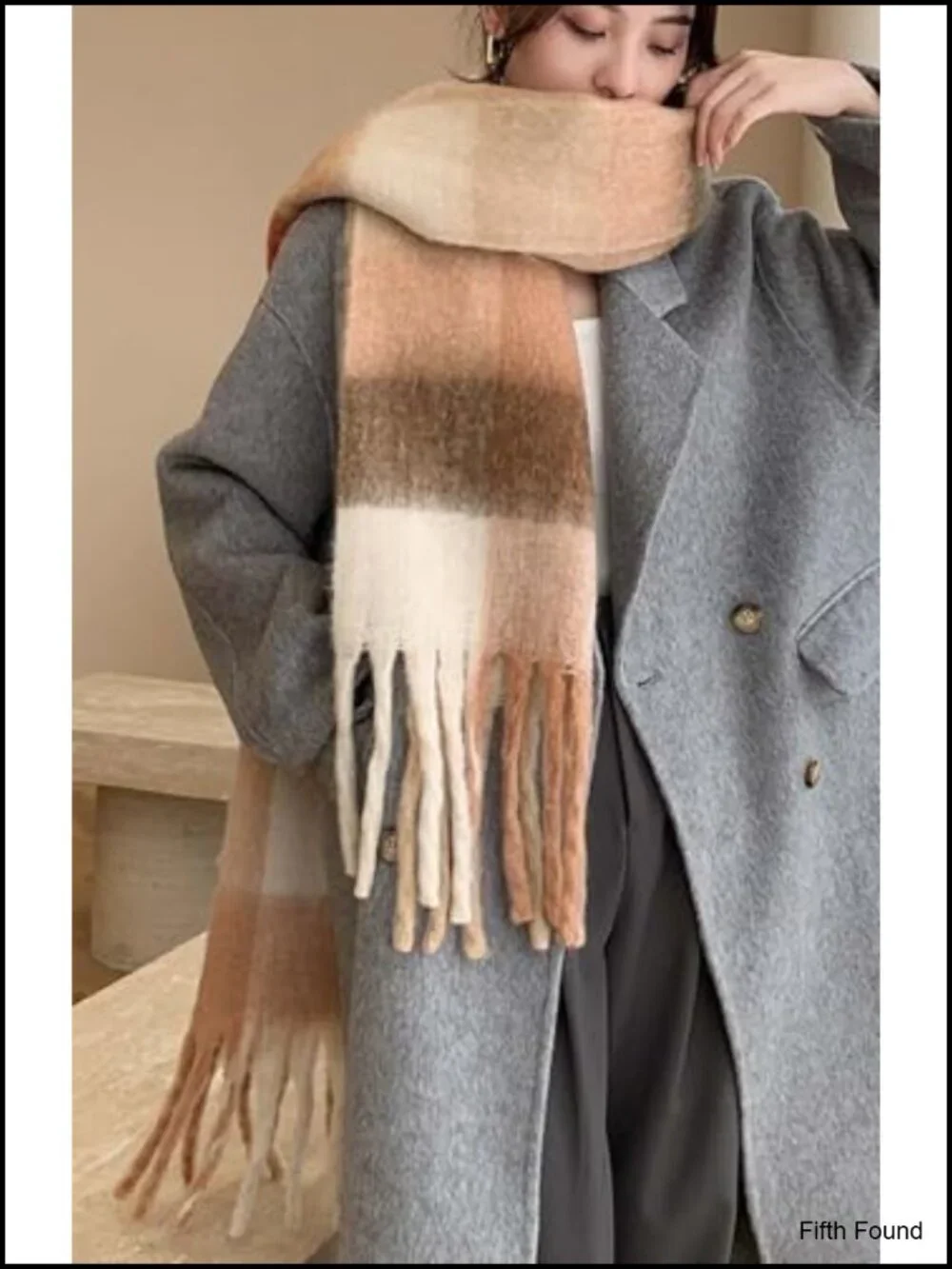 Warm Winter Scarf Long Shawl Thick Blanket Wrap Plaid